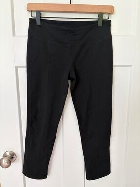 Prana Cropped Yoga Leggings Black Athletic Capri Pants Womens Small Pilates